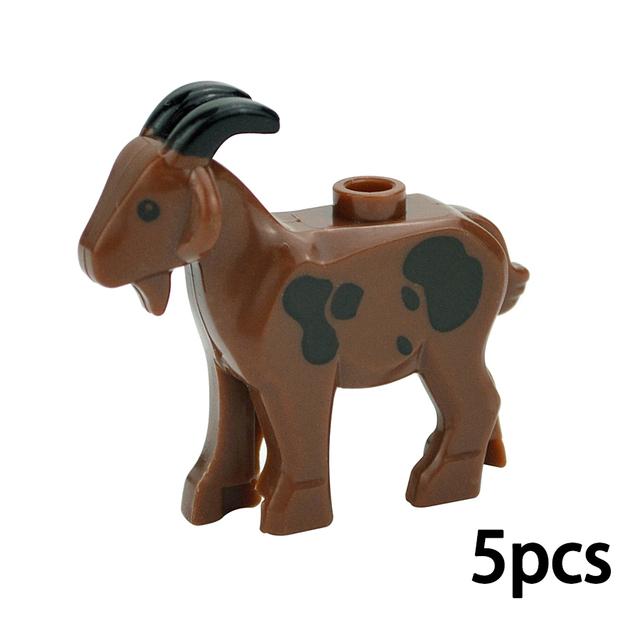 MOC City Animal Building Block Figures Goat Sheep Eagle Owl Panda Parrot Seagull Penguin Zoo Fram Accessories Bricks Toy Gift