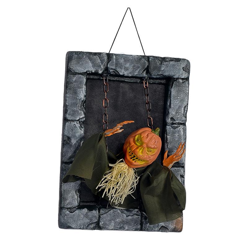 Halloween Tombstone Skeleton Hanging Decor Glowing Sound Terrifying Horror Pumpkin Ghost Haunted House Halloween Decoration