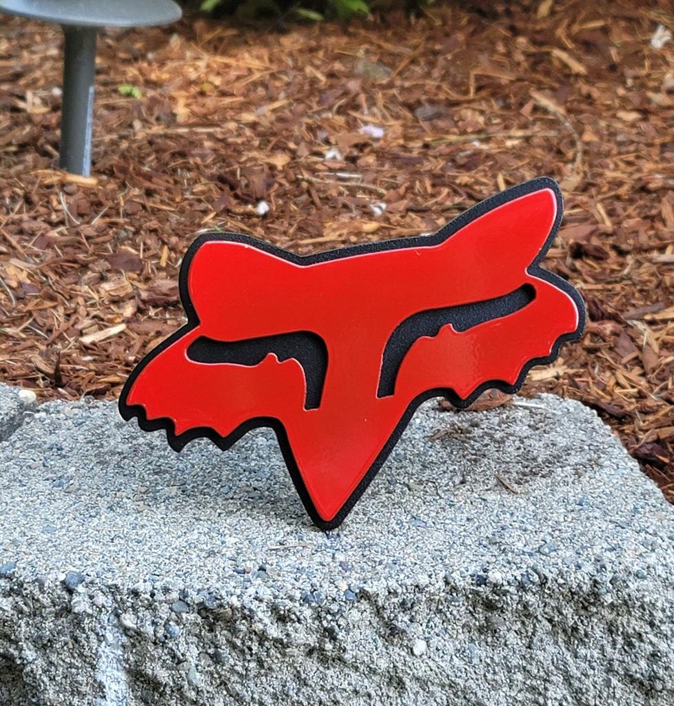 FOX Logo Custom Hitch Cover (Red & Black)