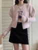 Korean Fashion Knit Sweater with Long Sleeves and Arm Set of Cardigan and Short Sleeve Korean Short [KOREARU] Women's Covers, Bolero, Knitwear,