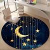 1PC Moon Stars Office Round Area Rug, Mat Suitable For Office, Under Office Chairs Bedroom Living Room Home Decor, Room Deco