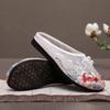 Flower Hanfu Slippers Pearl Embroidered Shoes Cheongsam Shoes Ethnic Style Baotou Slippers  Girls