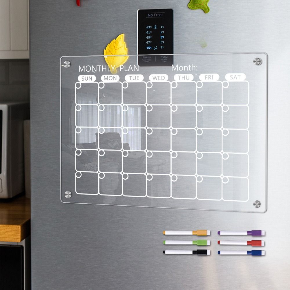 Clear Acrylic Erase Boards Magnetic Magnetic Fridge Calendar Premium Monthly Calendar Memo  School