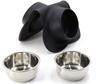 Anti-slip Double Bowl for Dog with Stainless Steel Durable Silicone Mat Drinking Water Feeding Bowl | Dog Food