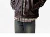 Men's Retro High-End Leather Motorcycle Jacket with Stand Collar - Loose Fit, Plus Size, Fashionable Casual Outerwear.