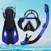 Outdoor Sports Diving Masks Snorkel Adjustment Flipper Frog Shoes Three-piece Set Snorkeling Set Diving Goggles