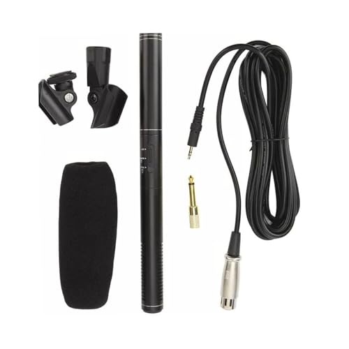 ABS Metal Wired Professional Interview Microphone with XLR Cable and Windscreen for Video Camcorders, DSLRs, and DV Cameras