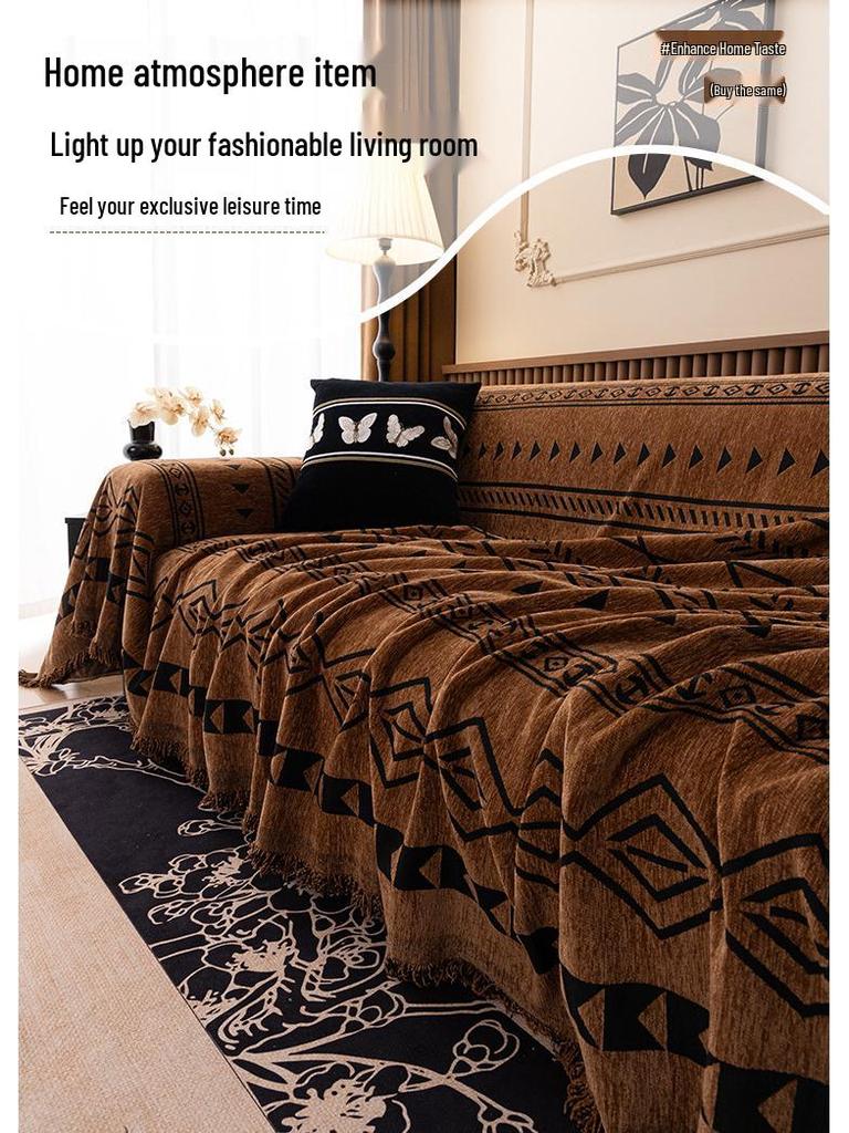 Bohemian Chenille Sofa Cover Fabric - Universal, All-Season 2026 Design