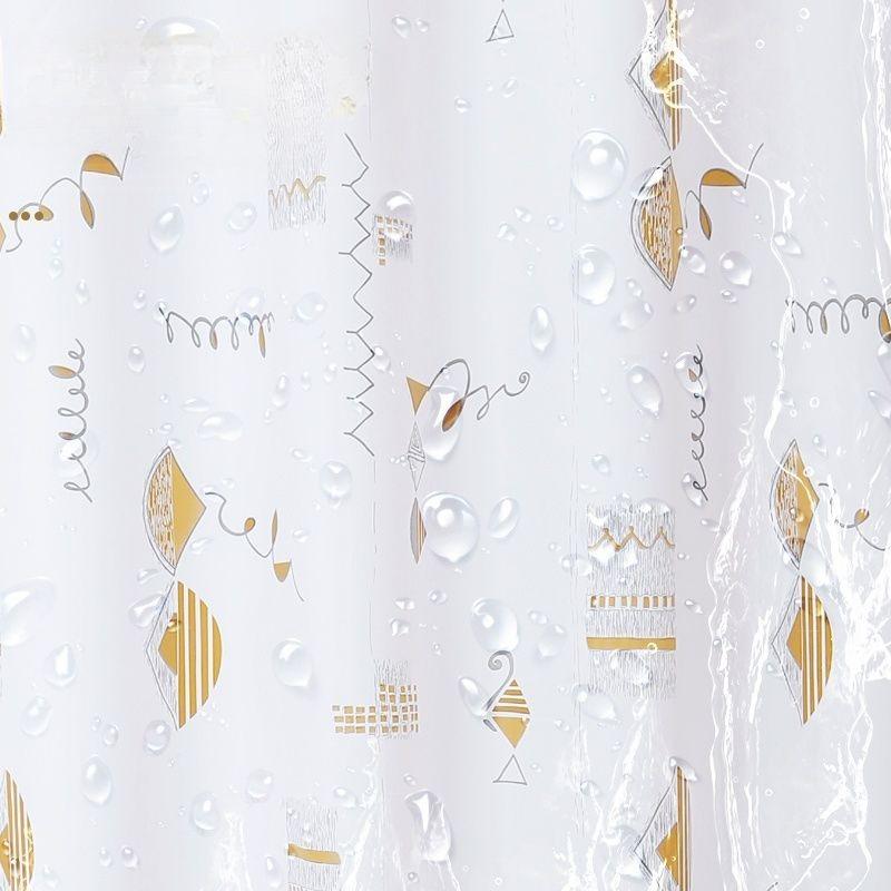 Shower Curtains Painting Print Peva White Bathroom Curtain Waterproof Mildew Proof Modern Style With Hooks For Toilet 200Cm