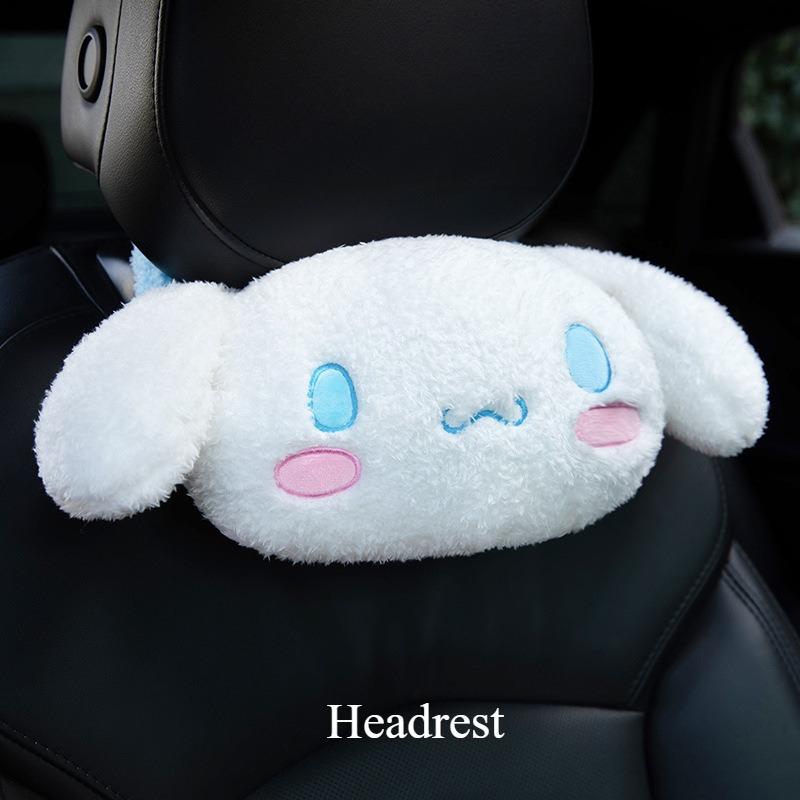 Cute Kuromi Hello Kitty Cartoon Car Neck Pillow Headrest Interior Pillow Soft Comfortable Travel Pillow for Car