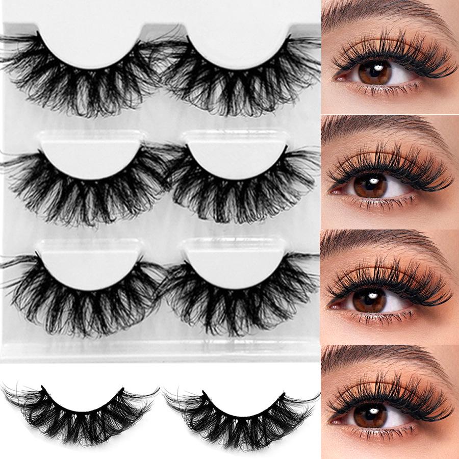 

6D Multi-Layer False Eyelashes - Three-Pair Set, Frizzy European & American Celebrity Style