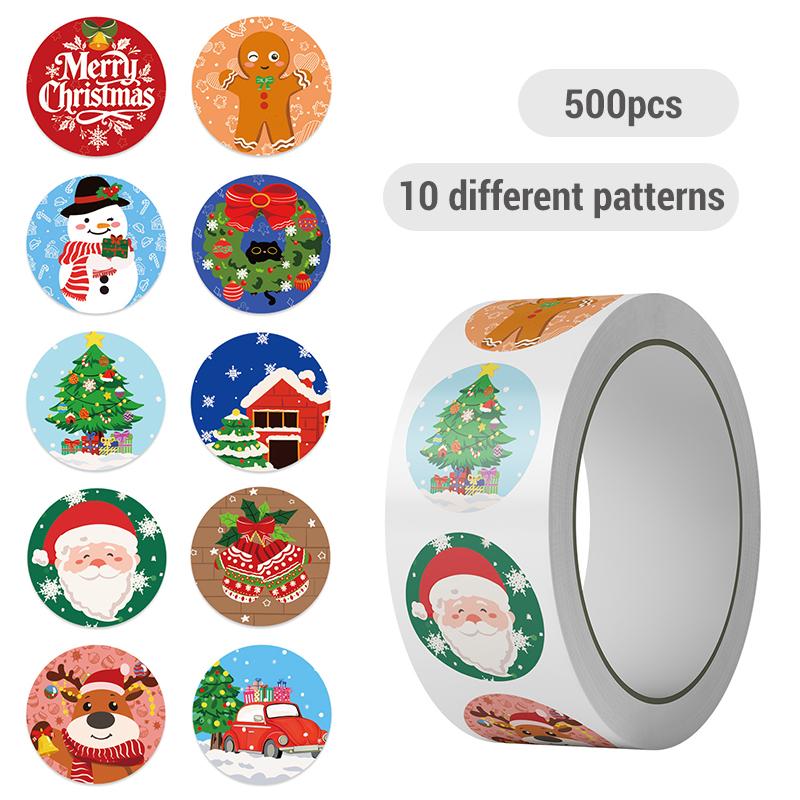 High-Quality 500 High-Quality Pcs High-Quality Christmas High-Quality Stickers High-Quality Roll High-Quality 1 Inch High-Quality Self High-Quality