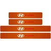 4PCS Car Door Plate Carbon Fiber Threshold Protector Sticker For Hyundai I10 I20 I30 Creta Tucson Solaris Elantra Santa Fe Kona XX45