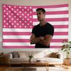 Telo da Parete con Bandiera Americana di Theo James Stampa Piatta Decorazione da Esterno per Camera da Letto Garage Barbiere Appeso a Parete