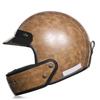 Vintage Helmet Leather Lined Motorcycle Full Helmet Removable Chin Locomotive Men's and Women's Lightweight Small Shell