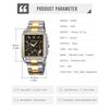 Skmei Square Watch Men Stylish Silver Stainless Steel Wristwatch Gentleman Waterproof Analog Business Casual Chronograph Male Luxury Gift Black Wach