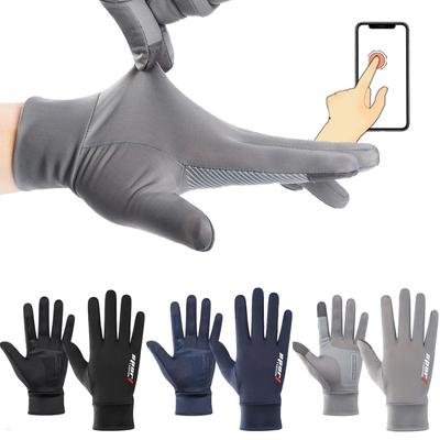 Summer Men Women Gloves Fishing Cycling Ice Silk Breathable Elastic Sun Protection Touchscreen Fitness Sports Driving Gloves