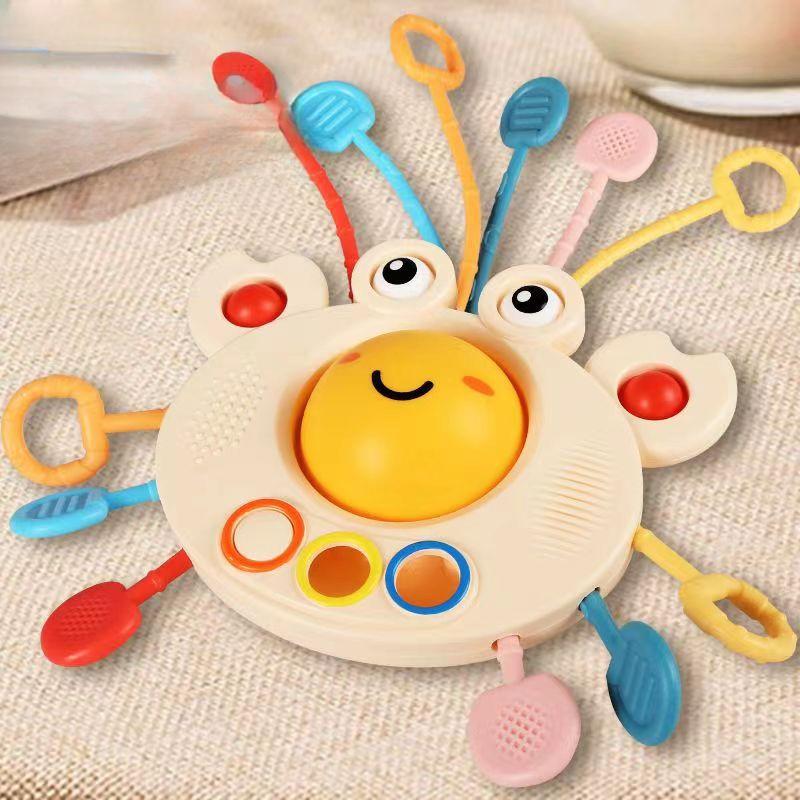 Crab Toy Kids Montessori Sensory Development Educational Toys Pull String Finger Grasp Training Early Learning Toy Teething