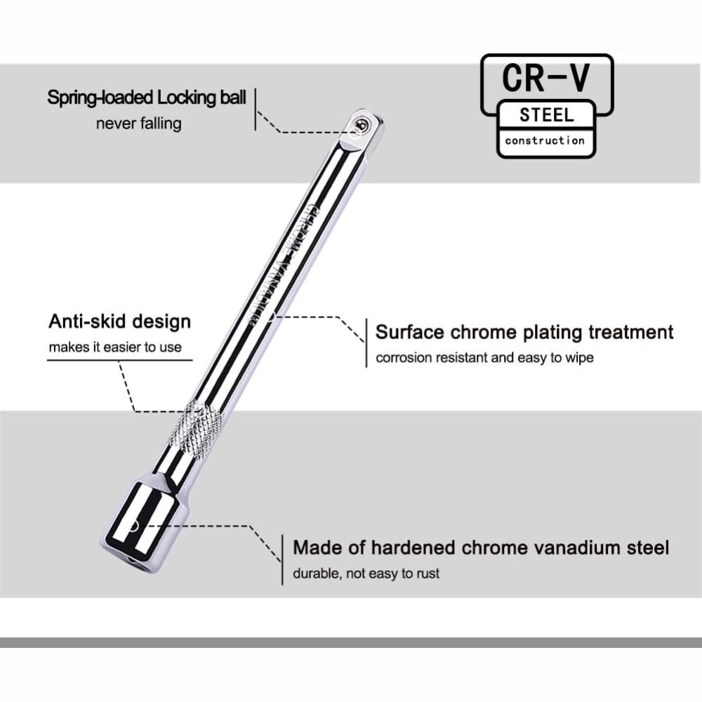 Professional Extension Bar 1/4" 3/8" 1/2" Ratchet Wrench Extension Drive Extension Bar