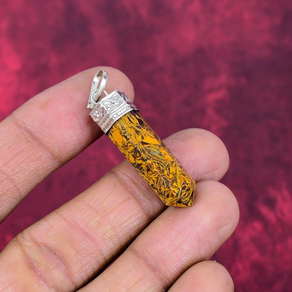 Snakeskin Jasper Pendant, 925 Solid Sterling Silver Jewelry, Gemstone Pendant, Gift For Her Handmade Dainty Jewelry