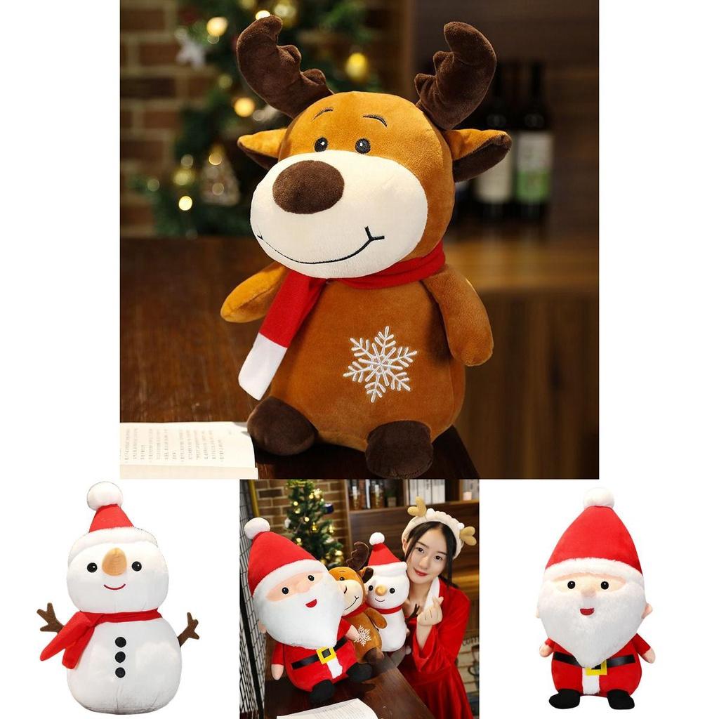 Adorably Soft Christmas Plush Santa Elk Snowman Stuffed Doll For Kids And Adults