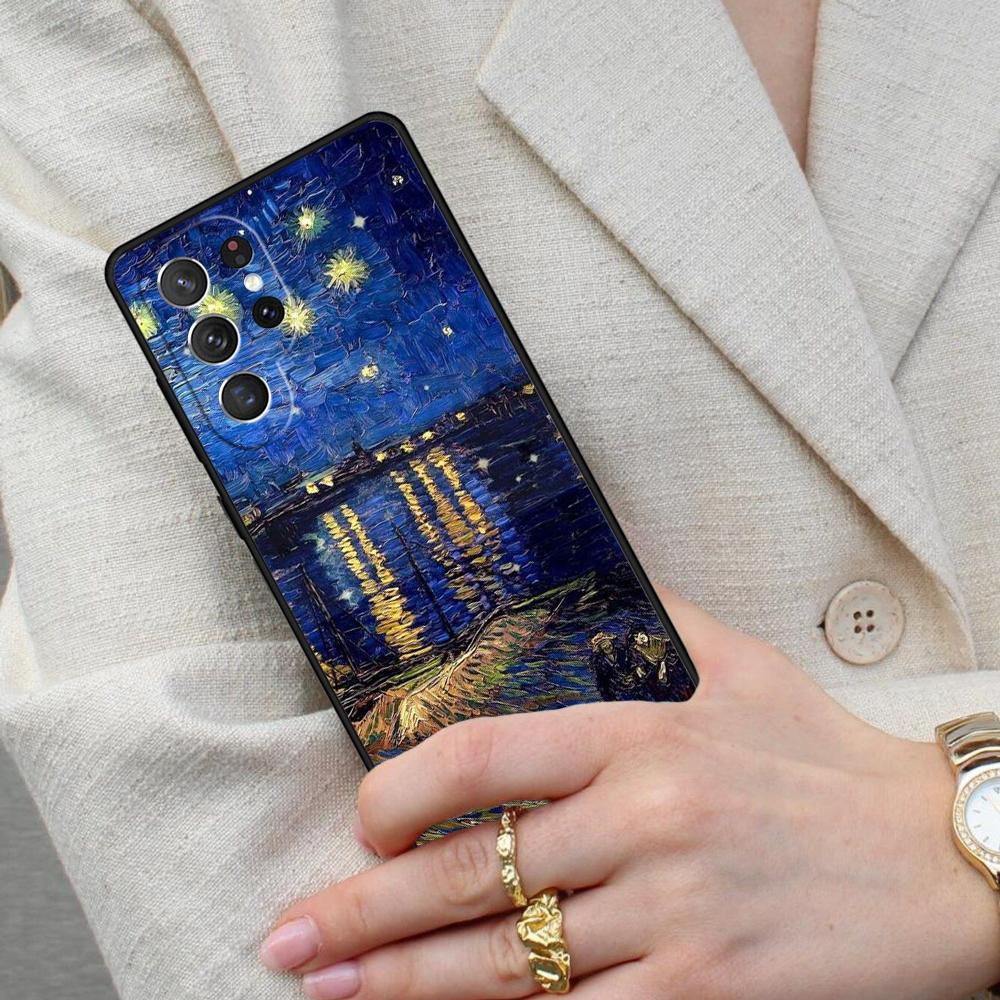 Paintings Starry Night Van Gogh Cell Phone Case for Samsung Galaxy S26 Ultra S25 S24 S23 S22 S21 S20 Note10 Cover
