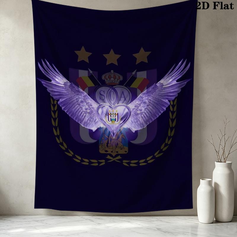 Rsc Anderlecht Wall Tapestry Aesthetic Wall Hanging Printed Fabric Blanket Decorative Tapestries For Bedroom Living Room Home Decor