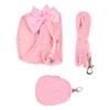 Dog Harness Leash Cute Bow Rhinestone Decoration Breathable Adjustable Pet Vest Traction Rope Set for Small Dogs Cats Pink