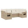 Vidaxl 6-Cz. Tuinmeubelset Met Kussens, Beige, Polyrotan
