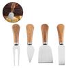 Cheese Knives Set Stainless Steel Wood Handle Mini Cutlery Kit for Kitchen Party Serving Tableware