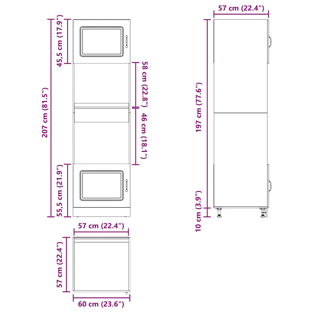 Muebles de Cocina Kalmar 2 uds Tablero de Partículas Efecto Roble Marrón