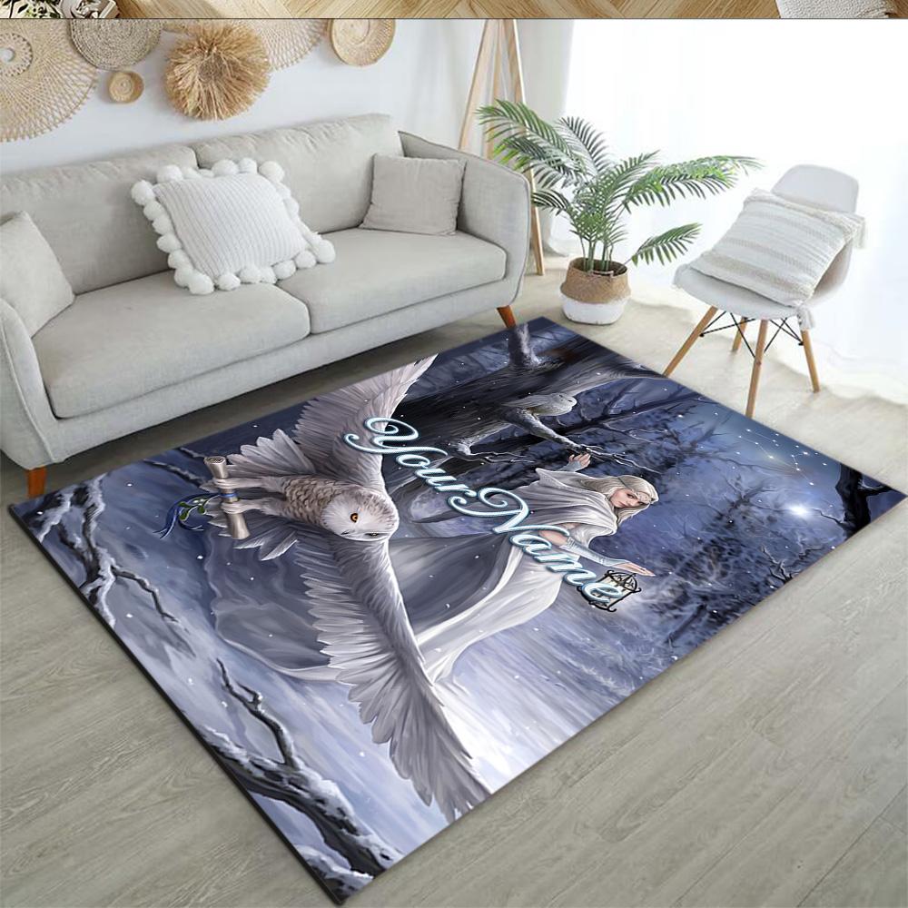 Gothic Illustrations Customize Text Area Rug Suitable for Dining Room Living Rooms Kitchen Playrooms Antislip Carpet Decorate Offices