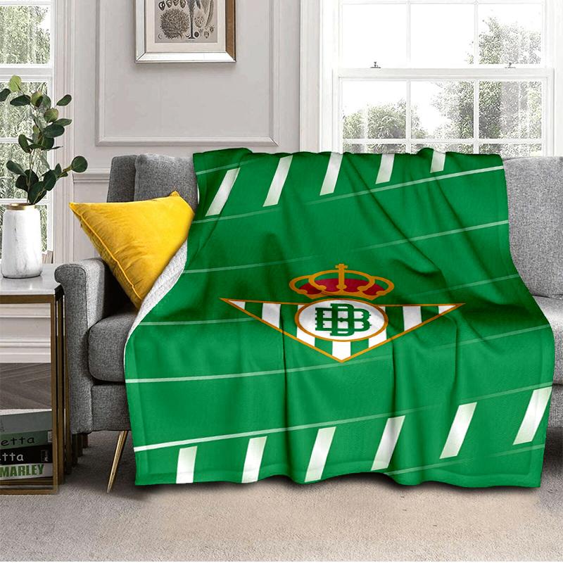 Football Betis Crest Design Blanket Lightweight Ideal Bedding Blanket Perfect for Travel, Camping, Living Rooms, Offices, Sofas, Fan Christmas gift
