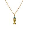 Bohemian Layered Fish Pendant Necklace Colorful Enamel Cute Trendy Adjustable for Teen Girls School Daily Wear