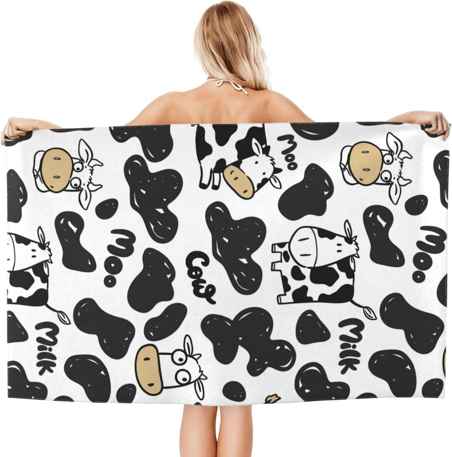 

Cute cow pattern Beach Towel for Family stuff friends Gifts Quick-Dry Towel For Bath Yoga Tourism Beach GYM Camping Swimming W30*H60(CM)