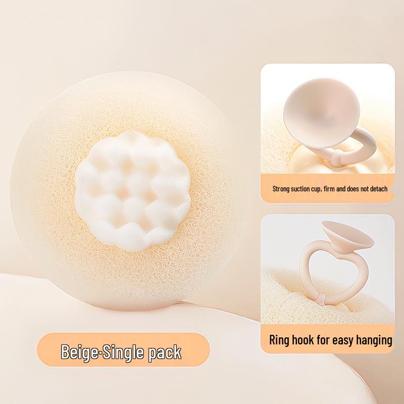 Sunflower Soft Suction Cup Bath Sponge - Durable Massage and Lathering Scrubber Individually Wrapped OPP