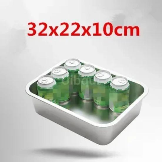 304 Stainless Steel Plate Tray Rectangular Square Oven Tray Baking Pot Dish Deep Japanese Barbecue Bbq Cafeteria Storage Trays