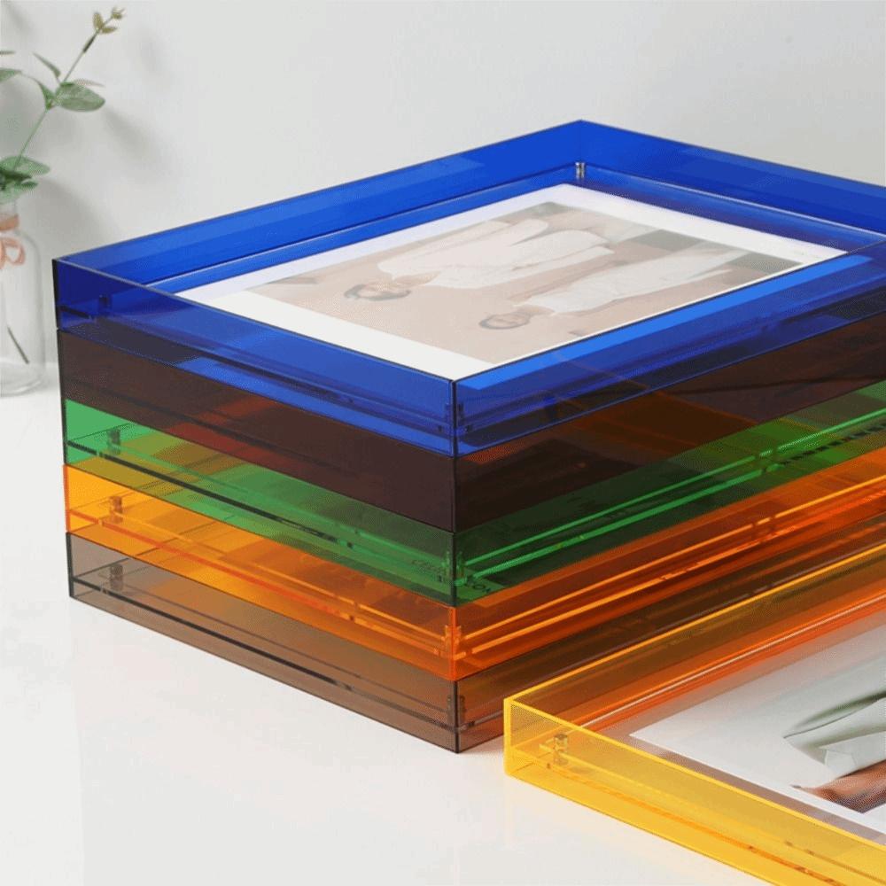 Transparent Colorful Square Photo Frame Acrylic Picture Frame Ornaments  Bedroom