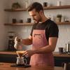 Kitchen Apron Fashionable Linen Striped Aprons For Restaurant Work Chef Waiter Adjustable Size Household Kitchen Cleaning Apron