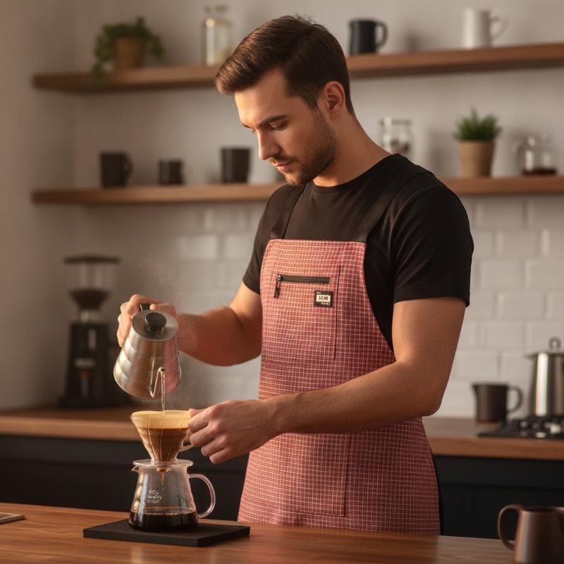 Kitchen Apron Fashionable Linen Striped Aprons For Restaurant Work Chef Waiter Adjustable Size Household Kitchen Cleaning Apron