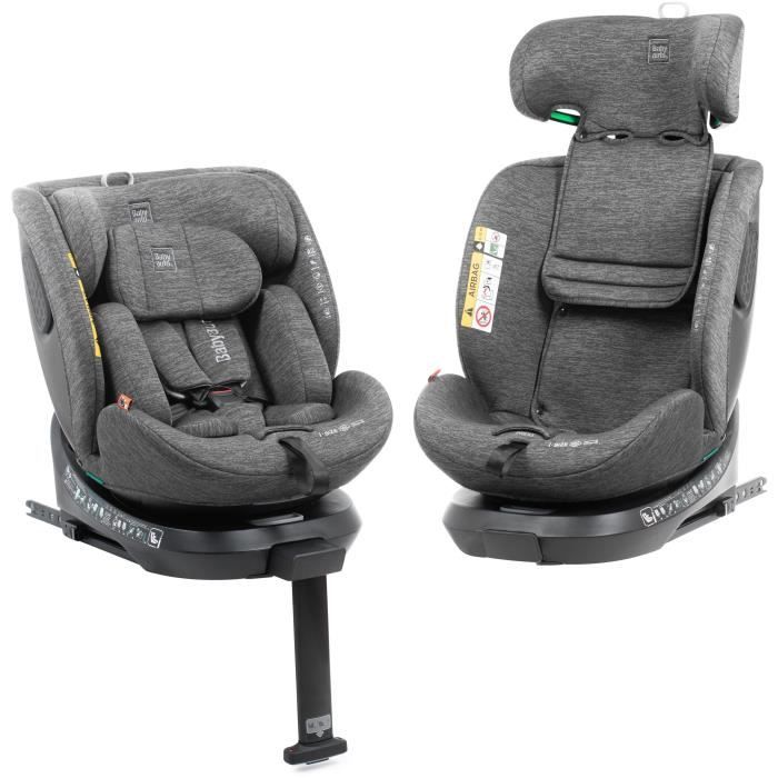 Autositz - BABYAUTO - CORE - Gruppe 0/1/2/3 - 40 / 150 cm - I-Size - Isofix - Drehbar - Verstellbar - Neugeborenenverkleinerer - Grau