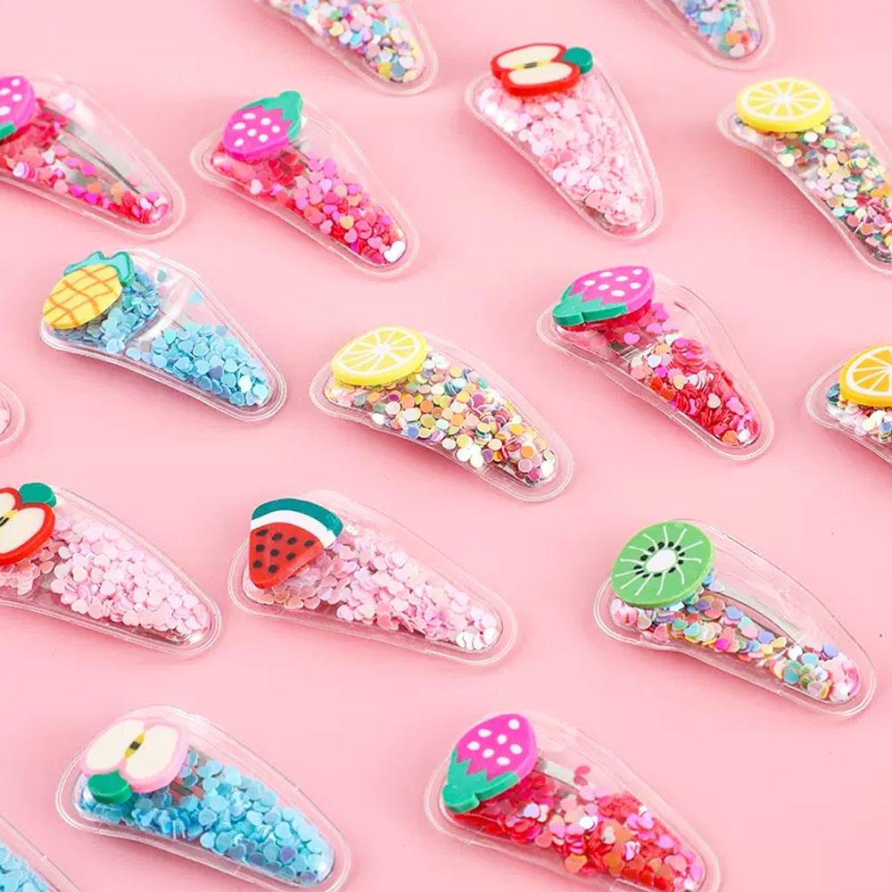 10pcs Cartoon Quicksand Bb Clip Cute Simple Hair Clip Glitter Hair Accessories Girl Hair Clip Y2k Accessories Hair Accessories