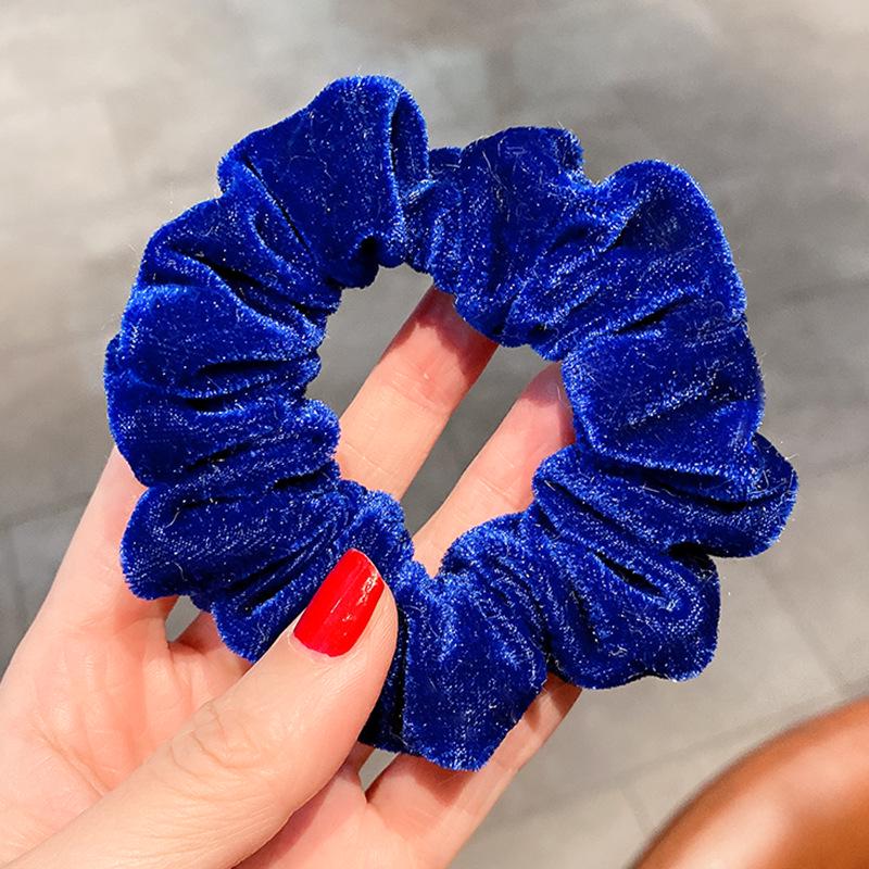 French Retro Gold Velvet Plush Hair Ring for Autumn/Winter
