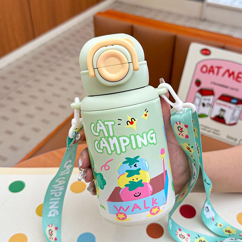 OLOEY Kids Insulated Dual-Drink Water Bottle with Straw