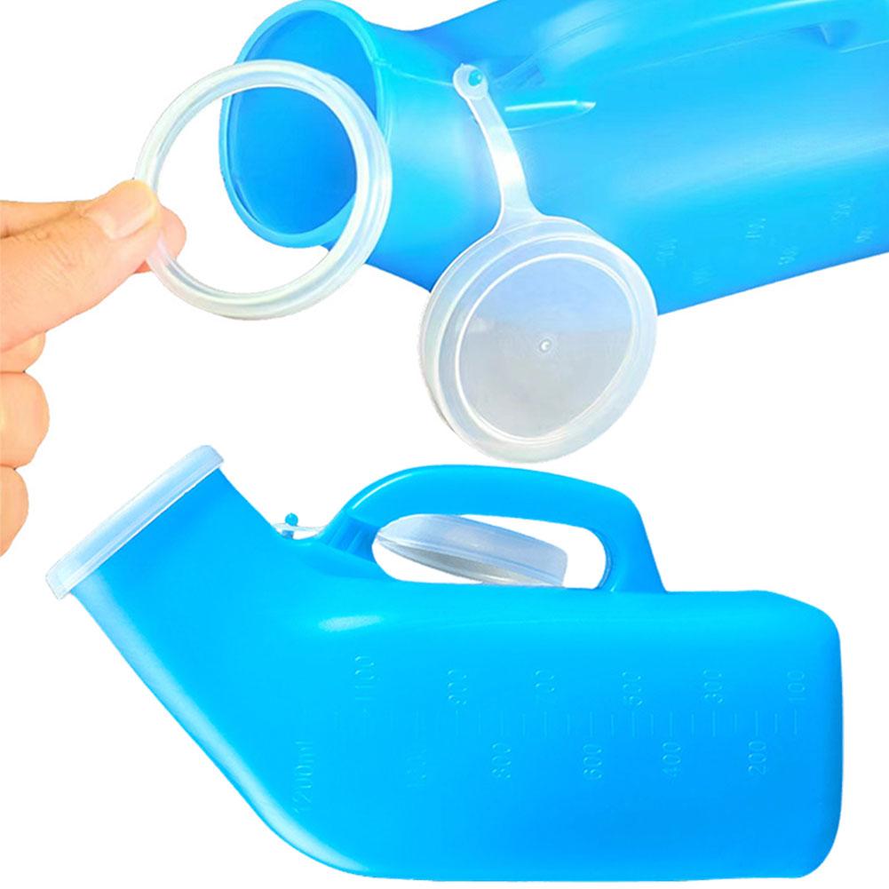 1200ml Urinals for Men Spill Proof Pee Container Plastic Portable Urinal with Lid for Car Elderly and Incontinence