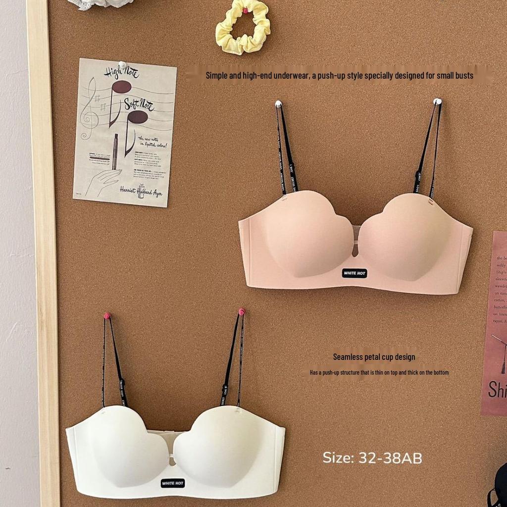 2025 New Sexy Seamless Thin Strap Bra: Enhances Small Chest, Anti-Sagging, Wire-Free