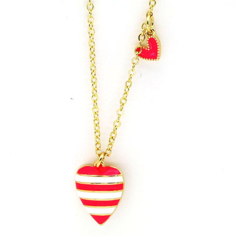Hot-selling, instagram-worthy jewelry featuring unique, niche designs: enamel-filled, heart-shaped pendant necklaces and heart-shaped collarbone красный