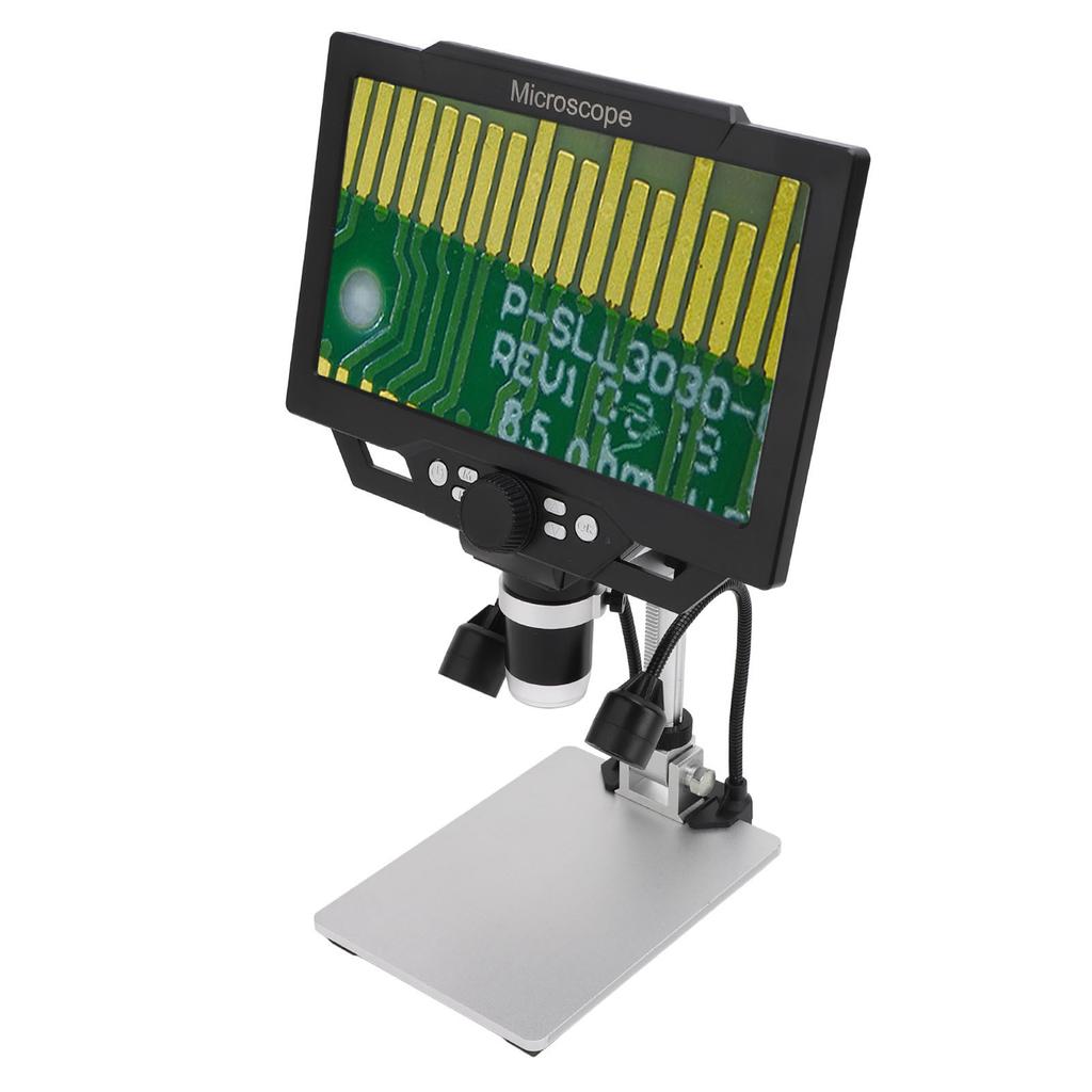 9 Inch LCD Digital Microscope 12MP 1600X Magnification 1080P Coin Microscope Magnifier for Plants Rocks Circuit Boards