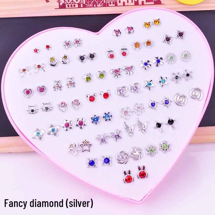 Women's Heart Stud Earrings Set in Acrylic Resin - Boxed Jewelry Accessory