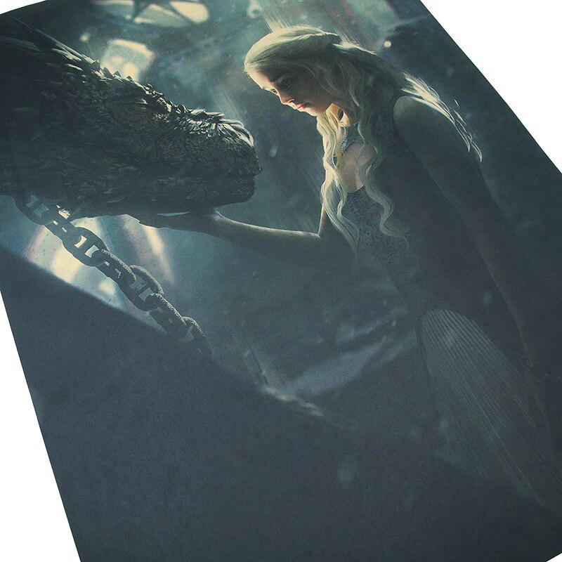 DLKKLB Game of Thrones Poster Vintage Kraft Paper Classic TV Series Poster Bar Cafe Decorative Wall Sticker 50.5X35cm